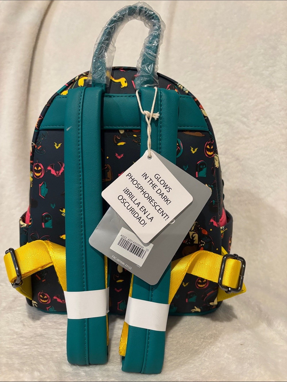 NWT Loungefly Disney Parks Halloween Mickey Pumpkin Glow in Dark Backpack - Picture 2 of 8